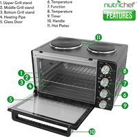 Four de cuisine à convection avec deux plaques chauffantes, grand four électrique