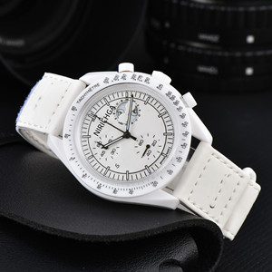 2024 Men's NIRICHA Sport European Style <b>Acrylic</b> Case 10mm 6-Prong Super Luminous Quartz Watch Fabric Band Pointer Dial - Product Image 2