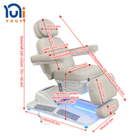 Table de massage électrique moderne pour salon de beauté, avec éponge haute densité, 4 moteurs, lit de spa facial réglable