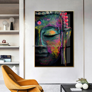 Home Wall Decor Colorful <strong>Buddha</strong> <strong>Canvas</strong> Posters Prints Buddhist Pictures Tempered Glass Wall Art <strong>Buddha</strong> Abstract <strong>Painting</strong> - Product Image 3