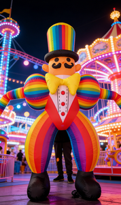 ของตกแต่งงานรื่นเริงแบบเป่าลม ตัวตลกเซอร์คัสพร้อมไฟ LED ในตัว สำหรับงานปาร์ตี้ธีมฮาโลวีนและงานรื่นเริง - Product Image 2