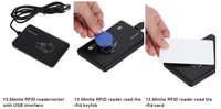 Lector de Tarjetas NFC Portátil de 13.56MHZ, Lector de Tarjetas RFID ISO14443 USB sin Contacto