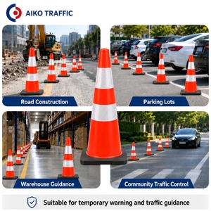H70CM cono di traffico in PVC alto visibile arancione costruzione campo marcatore per la sicurezza della carreggiata e coni di parcheggio - Product Image 5