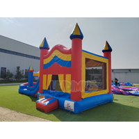 Château gonflable commercial avec toboggan pour enfants, thème château, équipement de jeu gonflable pour fêtes en plein air