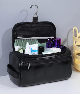 Bolsa de cosméticos de PU impermeable al por mayor de fábrica, bolsas de almacenamiento de cosméticos portátiles de gran capacidad, bolsa de viaje de maquillaje para exteriores para mujer - Product Image 5