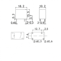 Relais intelligent pour la maison 16A 277VAC 1 Forme A 2 Broches Terminal PCB en alliage Ag pour appareils électroménagers et instruments Maison Intelligente