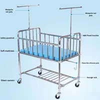Lit bébé et poussette en acier inoxydable, soins post-partum, lit bébé multifonction