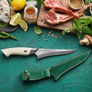 신주오 커스텀 해머 67겹 다마스커스강 화이트 G10 핸들 일본식 주방용 뼈 제거칼 세트 - Product Image 2