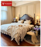 Meubles de chambre à coucher de style antique, style rétro américain et français, lit double de 1,8 mètre, chambre principale, lit de mariage, chambre à coucher