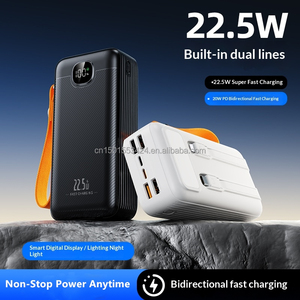 พาวเวอร์แบงค์พกพา 30000mAh พร้อมสายชาร์จคู่ในตัว ไฟฉาย ชาร์จเร็ว PD หน้าจอ LED ความจุสูง เหมาะสำหรับการเดินทาง สำหรับ IPh 17 - Product Image 5