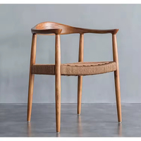 Chaise de salle à manger JP nordique en corde de bois Restaurant chaises de salle à manger Oka en corde moderne avec bras