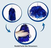 Pompons de cheerleading avec poignée et pompons métalliques en feuille pour les événements sportifs, la danse, les fêtes, le football, le basketball et les spectacles sportifs M