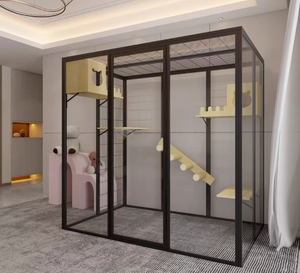 Luxe Grande Cage D'intérieur Pour Animaux De Compagnie Respirant En Aluminium Chat Villa Nid Lit Solide Motif Affichage Offre Spéciale Chat Vitrine Chatterie Maison - Product Image 2