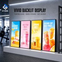 Boîte à lumière LED ultra-mince A4 avec cadre en aluminium et verre trempé, pour affichage mural, menu publicitaire, cadre pour affiche
