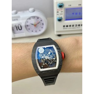 Reloj Deportivo de Lujo con Correa de Goma, Mecánico Automático con Tourbillon, Edición Limitada 055, de Fibra de Carbono de Alta Calidad, Estilo Hip-hop - Product Image 1