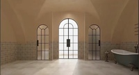 Puerta Principal Interior de Estilo Europeo, Ventanas de Acero Galvanizado, Marco de Hierro Victoriano, Puertas Francesas con Aislamiento Térmico