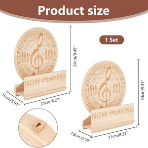 Wooden <b>Standing</b> Desktop <b>Record</b> Rack 1 Layer Eco Friendly CD Display Holder For Living Room Decor - Product Image 5