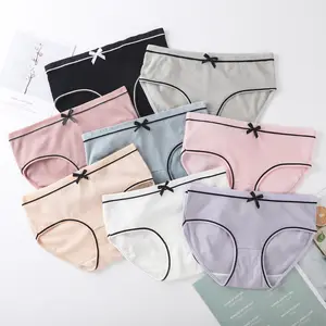 Polyester Dropshipping multicolored fashion teen girls cute underwear Bow Panties Sexy Mature Girls Panties Brief