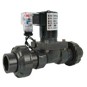 Válvula solenoide magnética de 1/2 pulgada normalmente cerrada de UPVC/CPVC con brida de rosca NPT para ácido sulfúrico y álcali - Product Image 3