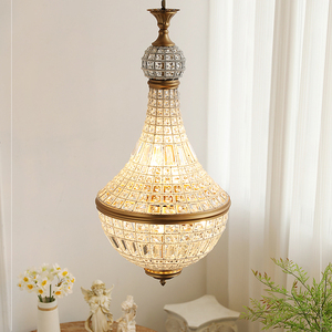 โคมไฟระย้าคริสตัลสไตล์ฝรั่งเศสคลาสสิก หรูหรา ย้อนยุค สไตล์ยุโรป สำหรับห้องนั่งเล่น วิลล่า โคมไฟตกแต่งคริสตัลสำหรับบ้านและโรงแรม - Product Image 1