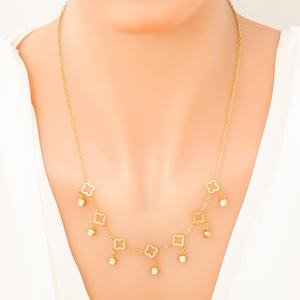 Chaîne de clavicule en or 18 carats exquise pour femmes, bijoux élégants en acier inoxydable haut de gamme, idée cadeau tendance - Product Image 1