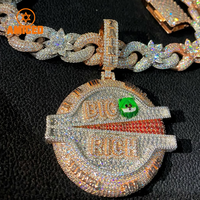 Pendentif Hip Hop Moissanite Personnalisé Plaqué Or Iced Out, Collier avec Pendentif Lettre Nom Personnalisé
