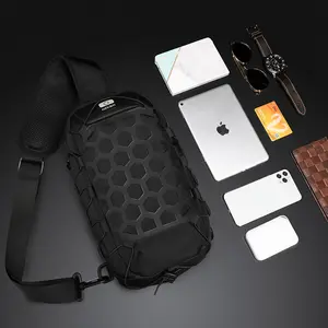 Ozuko – sac à bandoulière réfléchissant à sangle unique pour homme, sacoche USB avec verrouillage par mot de passe, sacoche pour garçon, nouvelle collection 9357