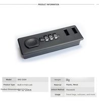 Serrure à combinaison antivol de haute qualité en ABS noir à 3 chiffres pour bagages
