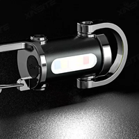 Lampe torche porte-clés rechargeable par USB, lumière de travail LED COB, format de poche, base magnétique, crochet, lumière d'avertissement d'urgence pour le camping