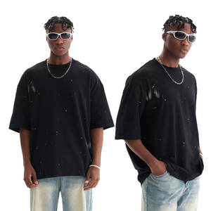 Fabricant chaud personnalisé O cou à manches courtes surdimensionné Style polyvalent Vintage lavage hommes vêtements t-shirt - Product Image 1