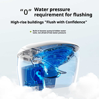 Toilette intelligente de luxe en céramique ABS plaquée or avec bidet intégré, siège chauffant, lavage à l'eau chaude, désodorisation, fixation au sol, commande au pied incluse