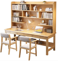Silla y mesa de ordenador, mesa minimalista moderna, escritorio de ordenador de estudio de madera, escritorio de doble Persona, estantería, escritorio de ordenador