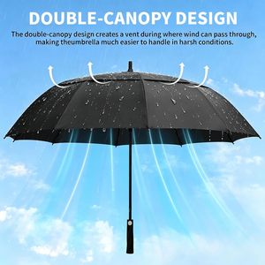 Most Popular Wholesale <b>Large</b> Automatic Handle Windproof logo Prints Big Luxury Promotional Custom Brand Golf <b>Umbrella</b> with logo - Product Image 4