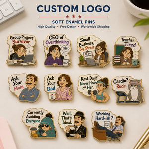 Pin de Solapa de Esmalte Duro Personalizado OEM ODM con Diseño de Burbuja de Voz de Dibujos Animados de Humor Sarcástico para Estudiantes, Maestros y Vida de Oficina - Product Image 1