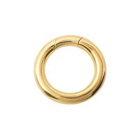 Fermoir en or 18 carats véritable AU, type anneau en O, 10mm, 12mm, 15mm, 18mm, composant de connexion et accessoire de fermeture pour la fabrication de bijoux
