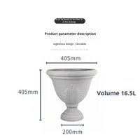 Pot de fleurs sur pied Queen Cup, style nordique rétro, motif feuille en relief, en PP, avec trou de drainage, durable, pour la culture de plantes vertes et de bonsaïs en villa