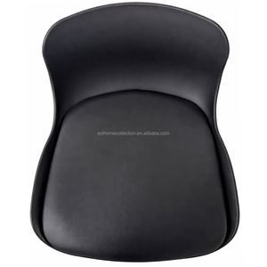 Taburete de Bar Alto Cromado Negro en Oferta, Taburete Giratorio Ajustable con Cojín de Cuero PU <span class=keywords><strong>para</strong></span> Isla de Cocina - Product Image 5