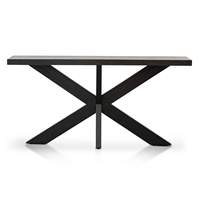 Table de console latérale moderne en bois de chêne noir Mid ier, couloir, console fine et latérale