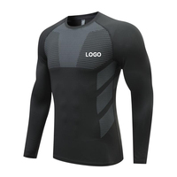 Personnalisé en gros Slim Fit Tee Shirt Hommes T-shirts De Compression Custom-compression-shirts-dropshipping Manches Longues Hommes