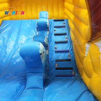 Château gonflable WINSUN écologique en PVC, combo bateau pirate, avec toboggan aquatique et sec, usage commercial intérieur/extérieur
