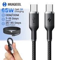 Cable Tipo C de Alta Calidad HUGEEL de 65W con Carga Rápida PD, Cable de Datos USB C de 480Mbps para Teléfono Xiaomi, Samsung, Tableta, Kit de Cargador