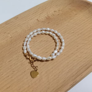 <span class=keywords><strong>Tobillera</strong></span> de perlas de agua dulce delicada impermeable de acero inoxidable chapado en oro de 18K que no se deslustra - Product Image 2