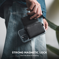 Dompet Ponsel Kulit dan Kain MagSafe TMP102 dengan Logo Kustom, Pemblokir RFID, dan Tempat Kartu Magnetik untuk Ponsel
