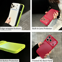 Coque de téléphone antichoc AG avec grande fenêtre pour iPhone 17 Pro, 17 Air, 17, et coque de protection antichute pour iPhone 16, 15, 14, 13 avec film de protection d'objectif