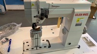 Machine à coudre à double aiguille Golden Wheel 8820 avec alimentation par rouleau pour chaussures