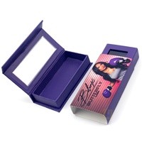 Boîte carrée en papier pour cils personnalisés, revêtement UV offset, éponge, emballage moderne de luxe recyclable pour faux cils en gros