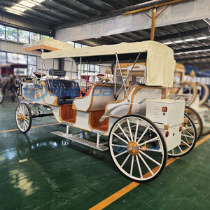Sightseeing Carriage with Roof Outdoor Christmas Decoration Horse Wagon/romantic Wedding Electric Sightseeing Horse Carriage - Product Image 3