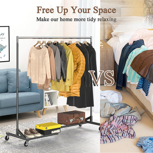 400 lbs Heavy-Duty cán may Giá thép thương mại quần áo móc áo với bánh xe cho cửa hàng quần áo bán lẻ phòng ngủ tủ quần áo - Product Image 2