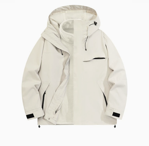 Vestes d'extérieur imperméables à capuche pour hommes et femmes, automne-hiver, 3XL, respirantes, coupe-vent, résistantes à l'eau, fermeture éclair unie, tissées - Product Image 3