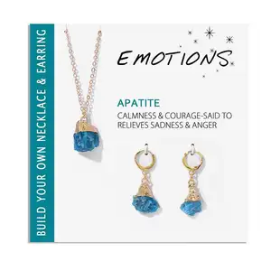 Summer apatite Emerald citrine aquamarine Gemstone Jewelry Earring Necklace 18k Gold Fine Jewelry Jewelry Sets for women girls